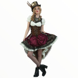 Disfraz De Mujer Steampunk Para Adulto Hallowen Fiestas 