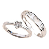 Anillo Alianza Pareja Plateado Corazon Endless Love