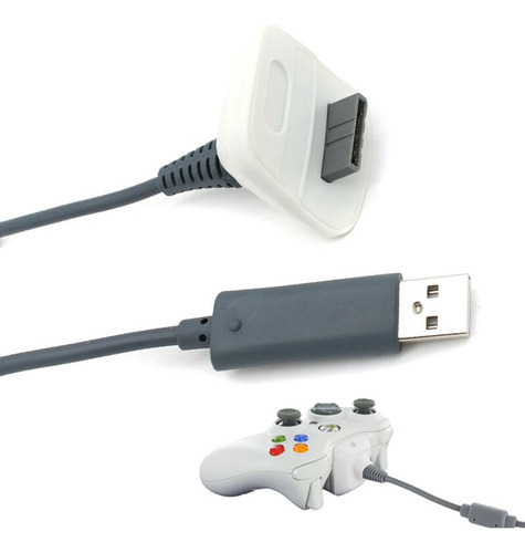 Novo Cabo De Carregamento Usb Play Branco Para Xbox 360