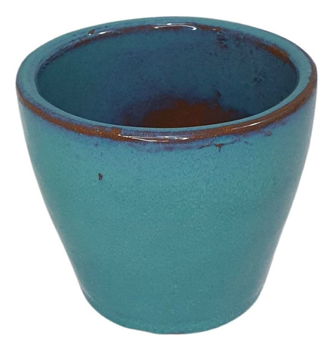 Vaso Cachepot De Cerâmica Pequeno 10x9 Colorido P/ Decoração Cor Azul-claro