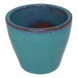 Vaso Cachepot De Cerâmica Pequeno 10x9 Colorido P/ Decoração Cor Azul-claro