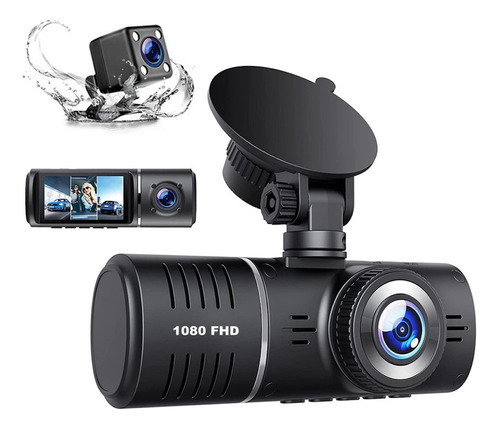 Cámara Para Automóvil 1080p Hd 3 En 1 Dash Cam Con Trasera