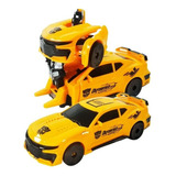 Vehiculo Transformers Se Transforma C/ Luz Sonido Jeg 52810 Color Amarillo Personaje Auto Transformador