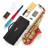 Kit De Saxofón Mendini By Cecilio 92d, Con Bolso, Color Rojo