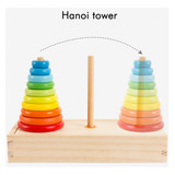 Juguete Torre De Hanoi, Madera, Estrategia Educativo Hanoy