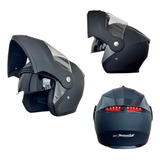 Casco Moto Luz Led Stop Abatible Con Certificado