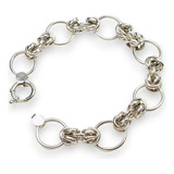 Pulsera Mujer Plata 925 Bali Y Argolla