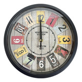 Reloj Clásico De Pared Mural Redondo Decorativo 25cm + Pila