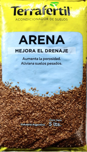 Arena Gruesa 5 Lts Tierra Fertil Ideal Cactus Valhalla Grow