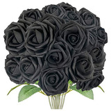 30 Rosas Negras, Flores Falsas, Rosas De Tamaño Indivi...