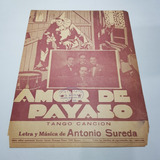Antigua Partitura Tango Amor De Payasos Sureda Mag 60578