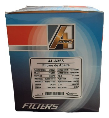 Filtro Aceite Marca A1 Ref: Al-6355 Hyundai H100 Hd-65 Hd-72 Foto 3