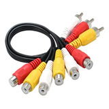 1 Adaptador De Cable Av Jack A 3 Rca 6 Hembra Divisor Enchuf