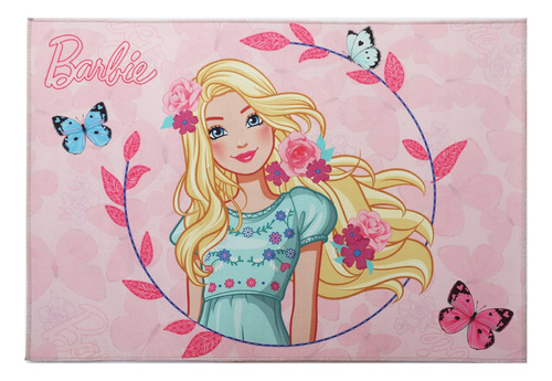 Tapete Quarto Menina Barbie Cores 70cmx100cm Jolitex