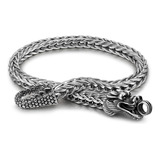 Dankadi Vintage Hombres Plata De Ley 925 Pulsera De Dragón 5