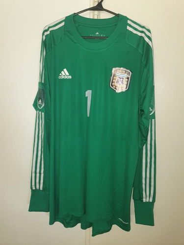 Camiseta Seleccion Argentina 2011 Arquero Verde #1 Romero