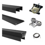 Kit Frente Integral Placard 2 Mts Smart Aluminio Negro