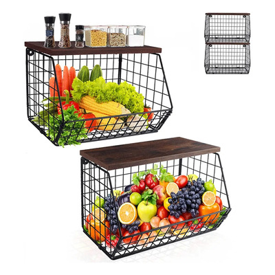 2piezas Frutero Organizador De Pared, Frutero Cesta Apilable | Meses sin interés