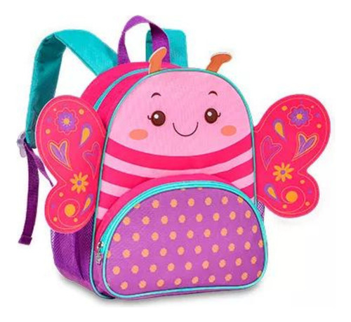 Mochila Bolsa Escolar Infantil Alças Costas Borboleta Menina