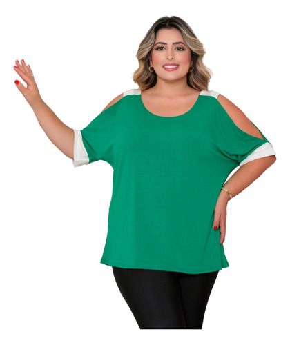 Blusa Feminina Soltinha Plus Size Moda Evangelica Charmosa