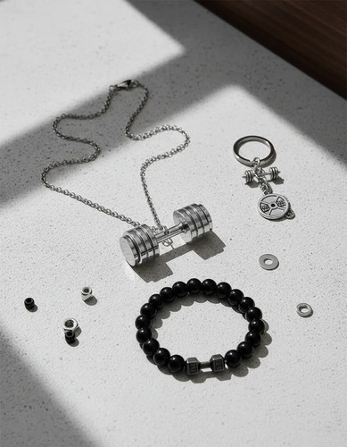 Collar Mancuerna Pulsera Mancerna Gratis Llavero Musica Gym