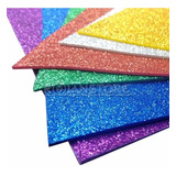 Planchas Goma Eva Brillo Glitter 2mm 60x40 Cm X 10u Surtido!