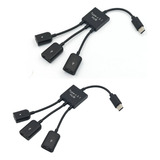 2×micro Usb Y Doble Usb 2.0 Host Otg Adaptador Cable