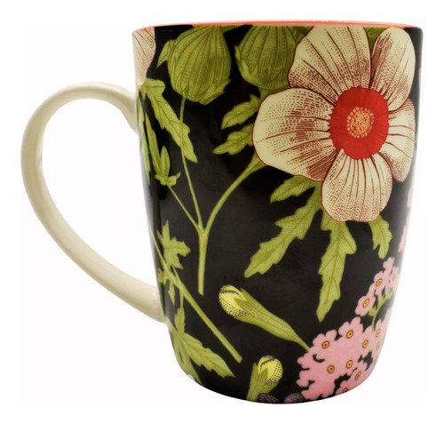 Taza Para Café Grande De Cerámica Esmaltada Decorada Colores