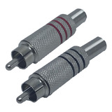 Ficha Conector Plug Rca Metalico Macho X 5 Rojas Y 5 Negras