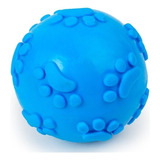 Pelota Huellita Resistente Goma Tpr Juguete Perros Chifle Color Azul