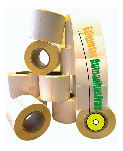 5 Rollos Etiqueta Térmico 55mmx44mm Con Buje 25mm 