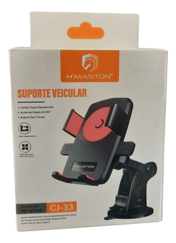 Suporte Veicular De Celular Para Carro H´maston (vermelho)