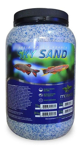 Mbreda Sky Sand Areia Branca E Azul Para Aquários Pote 6kg