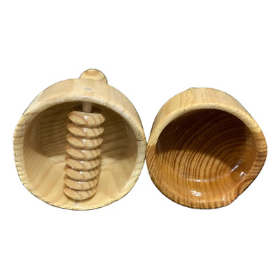 Par De Copas Maderoterapia Sueca Y Rodillo Madera De Pino Madera