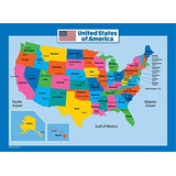 Mapa Usa Niños - Laminado - Pared (18 X 24)