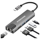 Atebouner 5 En 1 Usb C A Hdmi, Adaptador Multipuerto Usb C C