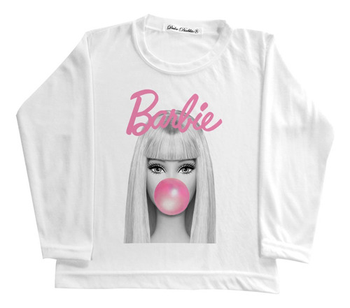 Remera Nena Personaje Barbie Manga Larga T2 Al 16