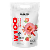 W100 Whey Concentrado Refil Nutrata 900g Strawberry