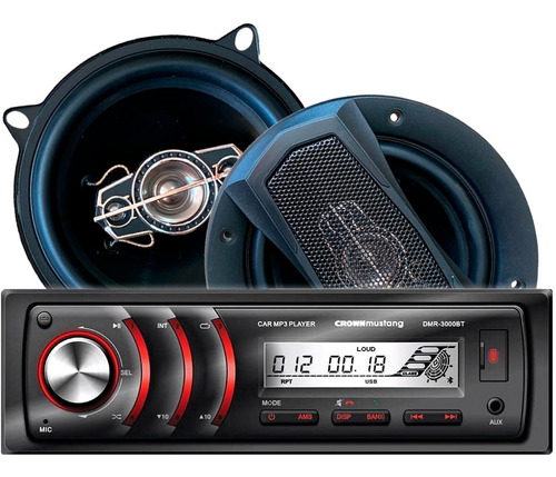 Combo Audio Car Estéreo Bluetooth + Parlantes 5 PuLG Xline P