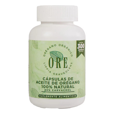 Cápsulas ORE Aceite de Orégano Silvestre Orgánico 300 Pzas | Suplemento Natural Premium con 80% de Carvacrol Apoyo Inmunológico Cápsula blanda Softgel | Meses sin interés