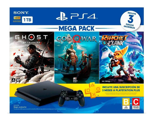 Consola Ps4 Slim 1tb 3 Juegos Y 3 Meses Plus Meses