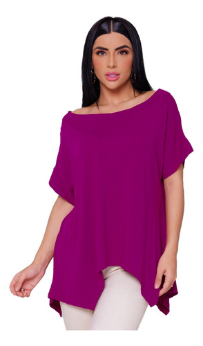 Blusa Feminina Blusinha Soltinha Ombro A Ombro Canoa Verão