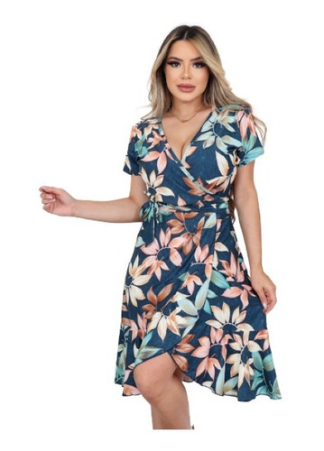 Vestido Midi Envelope Todo Aberto Uso Pós Operatório