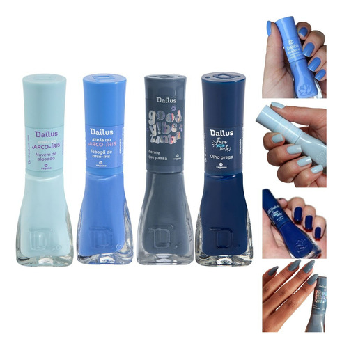 Dailus Azul -  Kit Com 4 Esmaltes