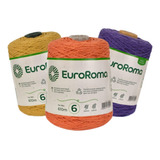 Barbante Euroroma 600g  Fio Numero 6 Colorido Escolha Cores