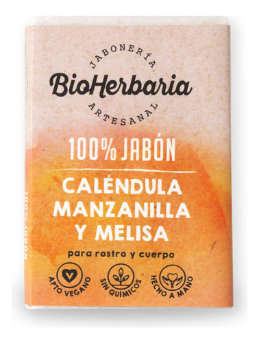 Jabón Artesanal Natural Caléndula Y Melisa Bioterra