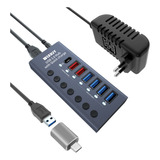 Wlxkjy Hub Usb 3.0 Alimentado Por Aluminio, Divisor De Conce