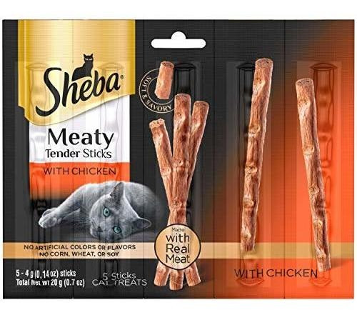 Botana - Sheba Meaty Tender Sticks Cat Treats, Pack Of 10