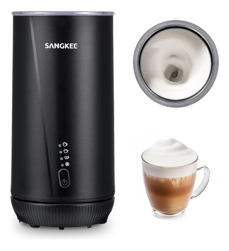 Sangkee Espumador De Leche Electrico, Cappuccino Multifunción 4 En 1 Vaporizador De Leche Portátil, Espuma Fría Y Caliente,café Con Leche,capuchino, Chocolate Caliente, Macchiato, 240ml, 400w (cam2)