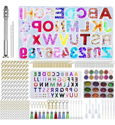 Molde Da Letra Da Resina Do Silicone 307pcs